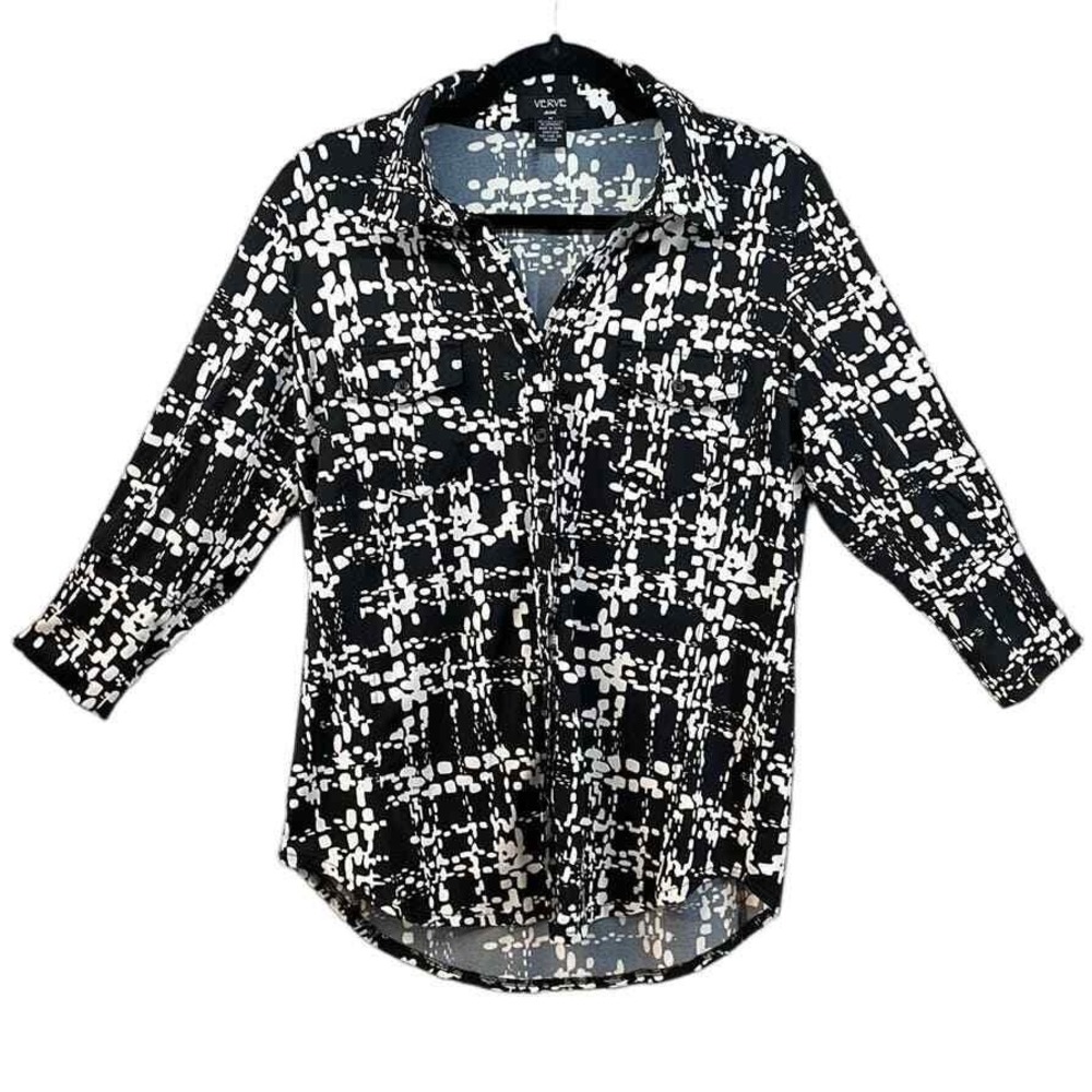 Verve Ami‎ Black & White Goth Classic Retro Dark Academia Women's Top Size M